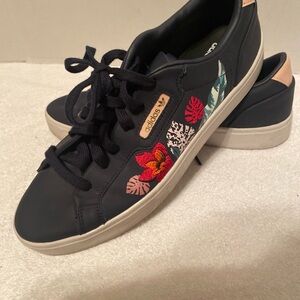 Adidas Women's Dark Blue Floral Sneakers